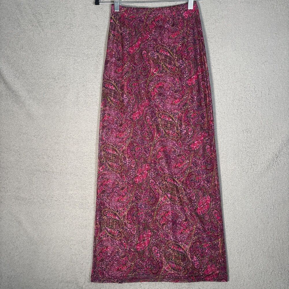 Vintage Rave City Maxi Skirt Size S‎ Paisley Chiffon Bohemian Festival Y2K Fairy
